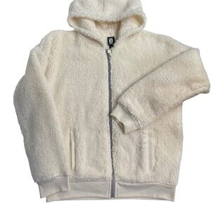 IDEOLOGY Hoodie Jacket Teddy Sherpa Size XL Cream Long Sleeve Full Zipper